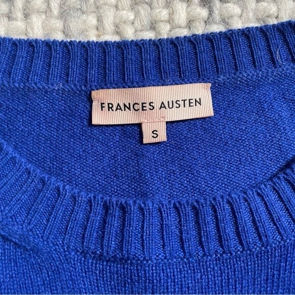 Frances Austen Cashmere Crew Neck Sweater Blue Small - Picture 2 of 6